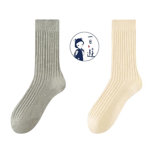 【NicoFun 愛定做】6雙 抗菌消臭 粗織線復古中筒堆堆襪  中筒襪 羅紋襪 針織襪 運動襪(中性襪24-26.5cm)