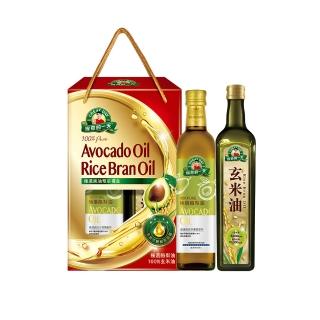 【得意的一天】極選純油雙星禮盒-酪梨油500ml+玄米油750mL(兩款耐高溫好油/端午禮盒推薦)