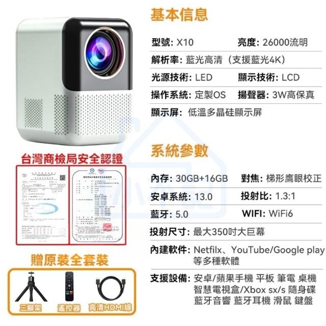 【小不記】1080P旗艦款/智慧投影機/內建多種APP(家用投影機 露營投影機 投影機 投影儀 微型投影機)