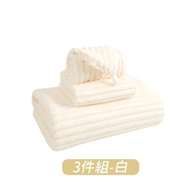 【DREAMCATCHER】加厚糖果絨系列3件組(乾髮帽x1+毛巾x1+浴巾x1)