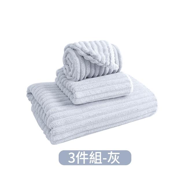 【DREAMCATCHER】加厚糖果絨系列3件組(乾髮帽x1+毛巾x1+浴巾x1)