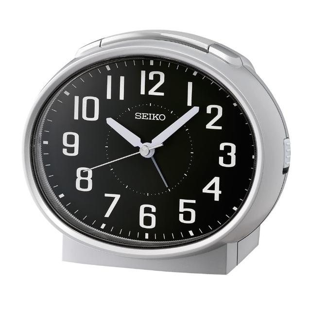 【SEIKO 精工】經典橢圓形 防貪睡鬧鐘 時鐘 QHK059(滑動式靜音秒針 夜光指針)