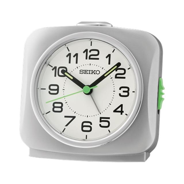 【SEIKO 精工】復古 方形防貪睡鬧鐘 時鐘 QHE194(嗶嗶聲鬧鈴聲 三色可選 滑動式靜音秒針)