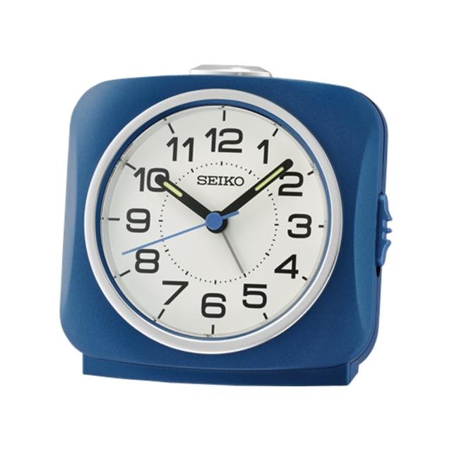 【SEIKO 精工】復古 方形防貪睡鬧鐘 時鐘 QHE194(嗶嗶聲鬧鈴聲 三色可選 滑動式靜音秒針)