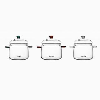 【CCKO】雙耳燉盅 450mL 燕窩盅 三色任選(蒸蛋盅/玻璃燉盅/雙耳玻璃碗/蒸蛋碗 /嬰兒副食品)