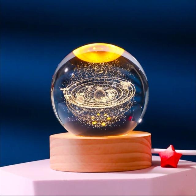 【A-ONE 匯旺】生命永生花 水晶球 台灣現貨 玻璃雷射雕刻 星空燈 暖光床頭燈  LED燈 交換禮物