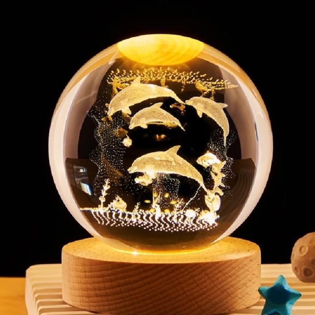 【A-ONE 匯旺】生命永生花 水晶球 台灣現貨 玻璃雷射雕刻 星空燈 暖光床頭燈  LED燈 交換禮物