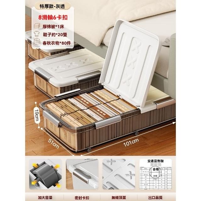 【懶人聯盟】塑料床底收納 收納櫃 收納箱 衣服整理箱周轉箱子(*19 全方位包裹 防塵防潮防小蟲 預購15天)