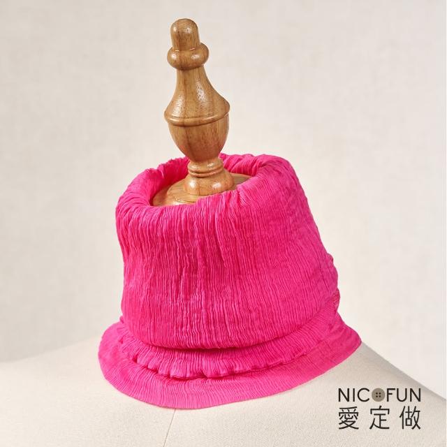 【NicoFun 愛定做】優雅33 暗紅柳葉絲 圍脖(淺駝圍巾  防風 口罩 高爾夫球 圍巾 領巾 髮帶 桑蠶絲 真絲)