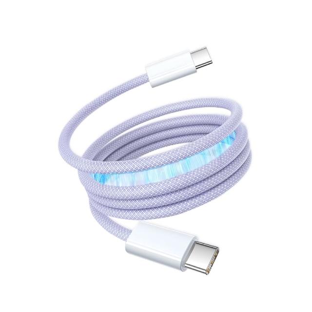 【ZA 喆安】USB2.0 Type-C to C磁吸編織充電線1m(適用iPhone 18/17/MacBook/iPad手機快充線)