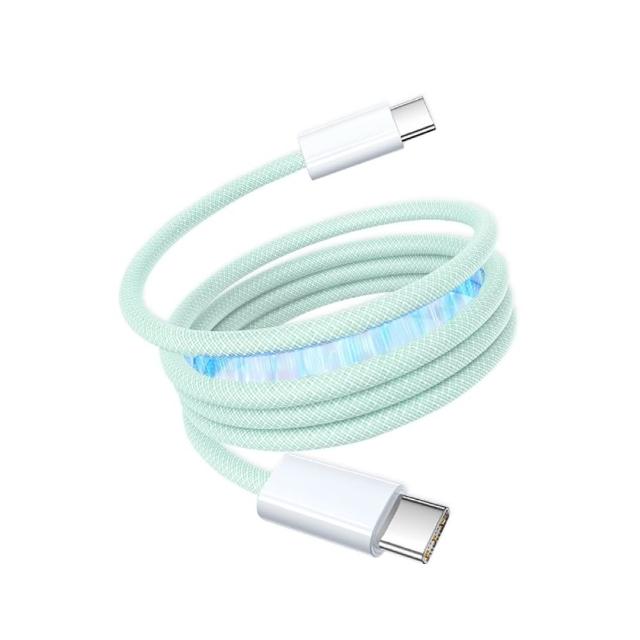 【ZA 喆安】USB2.0 Type-C to C磁吸編織充電線1m(適用iPhone 18/17/MacBook/iPad手機快充線)