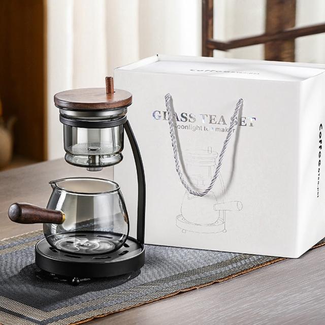 APEX】望月泡茶器_禮盒裝(一鍵過濾茶水分離泡茶壺胡桃木胡桃木茶壺木質