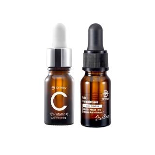 【Dr. May美博士】專業B3水楊酸精華10ml+C15%美白精華10ml(早C晚B 抗痘淡印)