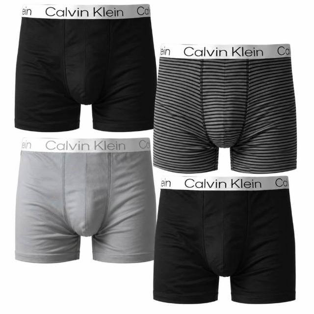 【CALVIN KLEIN】ck男內褲 超細纖維 舒適 快乾 四角內褲(超值 四件組)