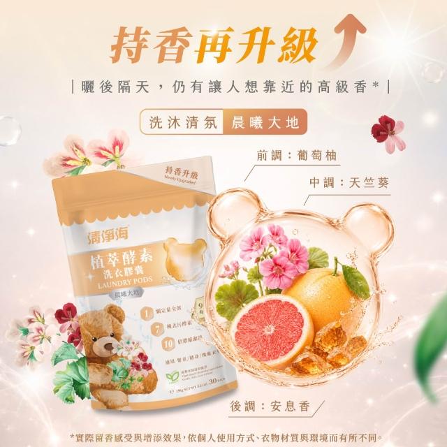 【清淨海】升級版 植萃酵素洗衣膠囊 小熊洗衣球6入組(持香升級 七大酵素 10倍濃縮)