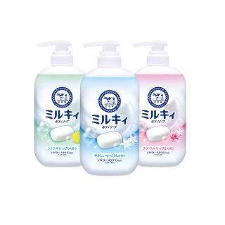 【日本牛乳石鹼】牛乳精華沐浴乳500mlx3入(乳木果油/角鯊烷/玫瑰花香/柚子果香/清新皂香)