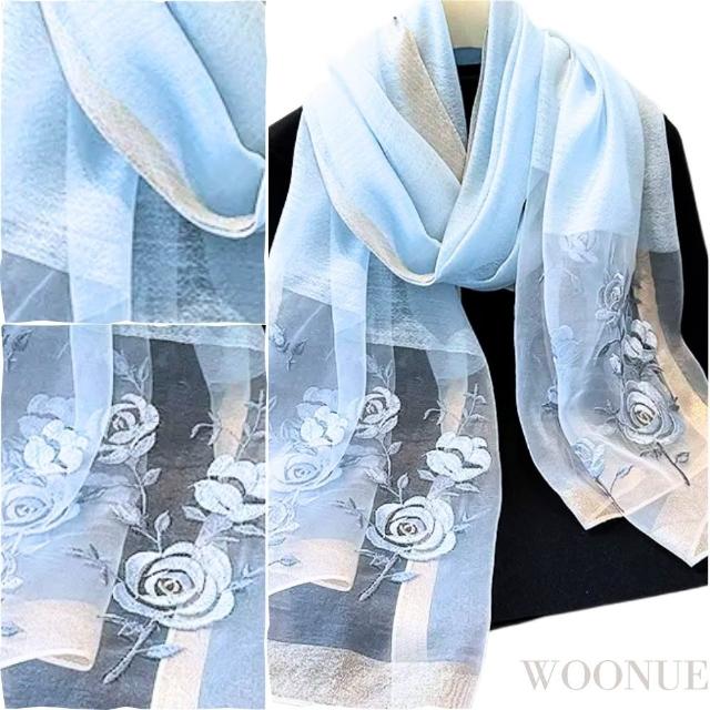 【WOONUE】頂級蠶絲羊毛混紡披肩保暖圍巾絲巾防曬披肩禮服披肩冷氣閨蜜生日禮物母親節禮物女友老婆禮物
