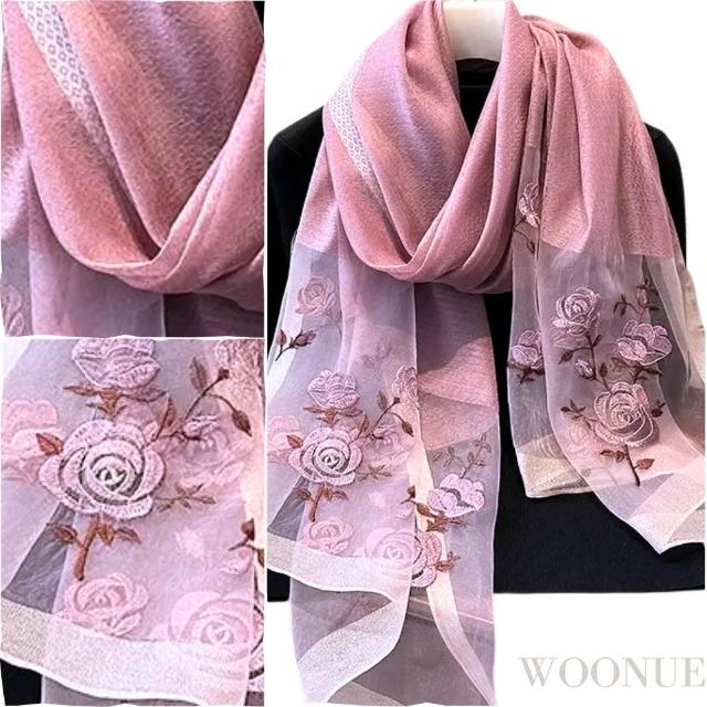 【WOONUE】頂級蠶絲羊毛混紡披肩保暖圍巾絲巾防曬披肩禮服披肩冷氣閨蜜生日禮物母親節禮物女友老婆禮物