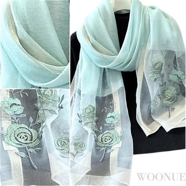 【WOONUE】頂級蠶絲羊毛混紡披肩保暖圍巾絲巾防曬披肩禮服披肩冷氣閨蜜生日禮物母親節禮物女友老婆禮物