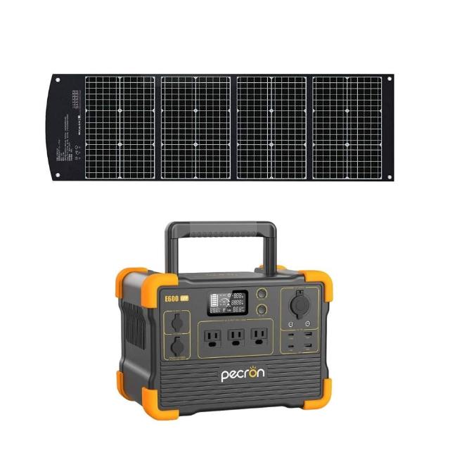 【Pecron】儲能電站E600LFP性能小鋼炮1200W+120W太陽能板組(露營儲能入門首選/安全耐用磷酸鐵鋰)