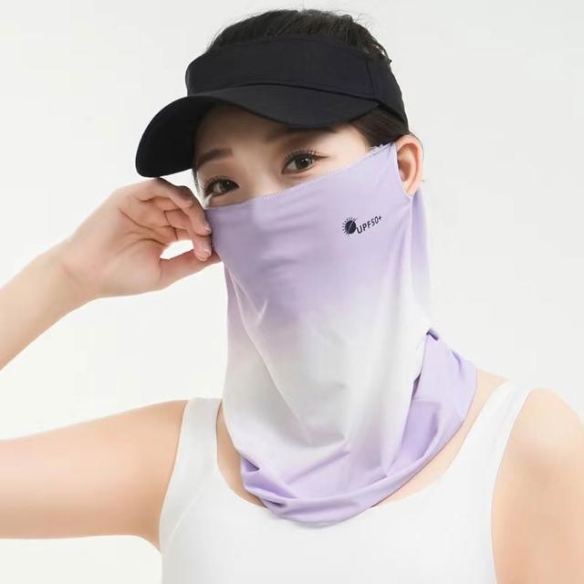 【Chewy】夏季新款防紫外線防曬面罩 透氣遮全臉面紗 騎行遮陽掛耳面巾 自行車機車防曬口罩 冰感面罩 男女