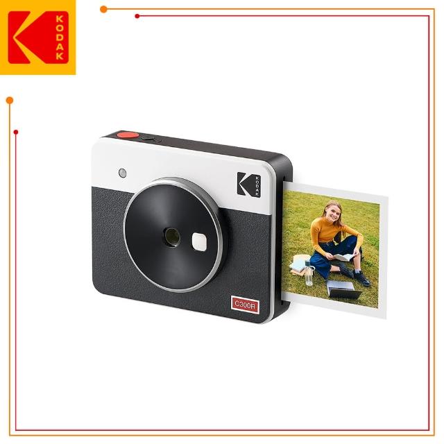 【Kodak 柯達】Mini Shot 3 Retro方形拍立得相機C300R口袋相印機+相片紙60張(東城代理商公司貨)
