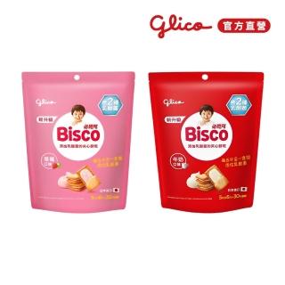 【Glico 格力高】官方直營 Bisco必思可 乳酸菌夾心餅乾 牛奶/草莓-口味任選(6入) (點心/餅乾/零食)