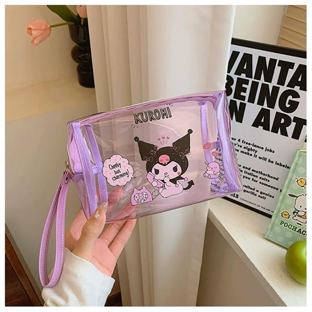 【SANRIO 三麗鷗】PVC可愛卡通印花造型盥洗收納包化妝包旅行隨身包-酷洛米/美樂蒂/帕洽狗/