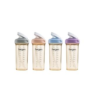 【hegen】總代理|PCTO™輕飲時光PPSU方圓型寬口吸管杯3.0 330ml 一般流速(嫣粉/霧灰/沁藍/漾紫/柔褐楓)
