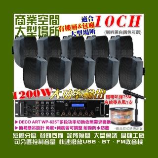 【FPRO】商業空間音響 6R-12SP 12聲道PA擴大機+WP-525T壁掛式(喇叭10支送喇叭麥克風1支/音響設備)