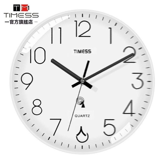 【timess旗艦店】掛鐘 客廳家用鐘表 掛墻時鐘 12英寸直徑30.5厘米(自動對時/電波鐘黑科技/預售15天)