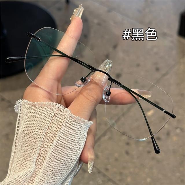 【LEESA】無框眼鏡\純鈦鏡框\百搭眼鏡\方框眼鏡\素顏眼鏡\眼鏡架\眼鏡框\眼鏡\無邊框眼鏡\
