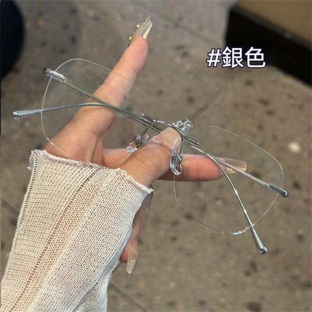 【LEESA】無框眼鏡\純鈦鏡框\百搭眼鏡\方框眼鏡\素顏眼鏡\眼鏡架\眼鏡框\眼鏡\無邊框眼鏡\