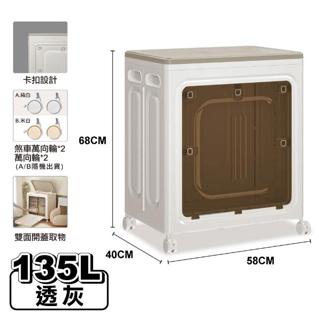 【ONE HOUSE】日蜜兒大容量側開附輪收納箱_任選(收納櫃 /置物箱/衣物收納/摺疊收納箱)
