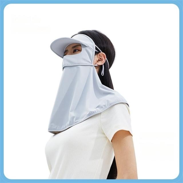 【MoonDy】帽子 臉罩 防曬面罩 騎車面罩 臉部防曬 防紫外線 透氣舒適 防曬頭巾 凉感 護頸 