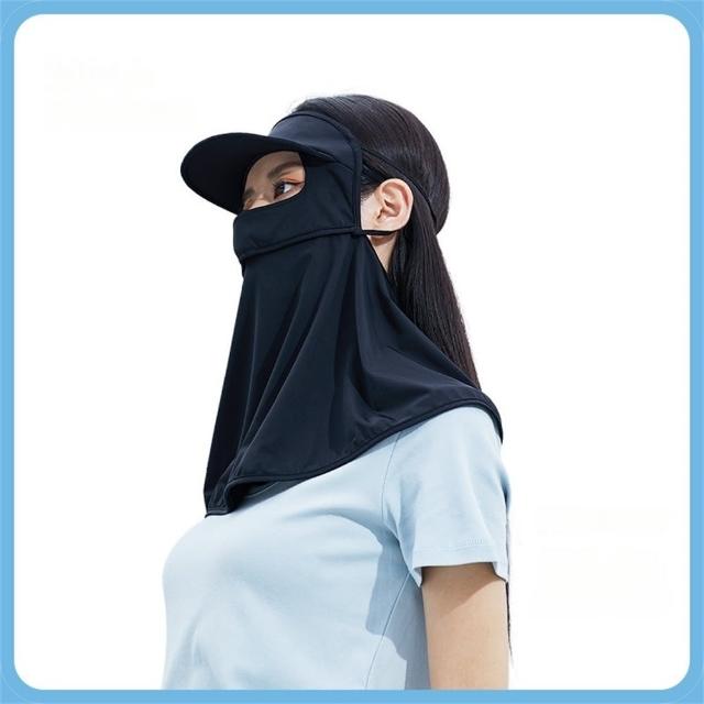 【MoonDy】帽子 臉罩 防曬面罩 騎車面罩 臉部防曬 防紫外線 透氣舒適 防曬頭巾 凉感 護頸 