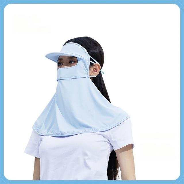 【MoonDy】帽子 臉罩 防曬面罩 騎車面罩 臉部防曬 防紫外線 透氣舒適 防曬頭巾 凉感 護頸 