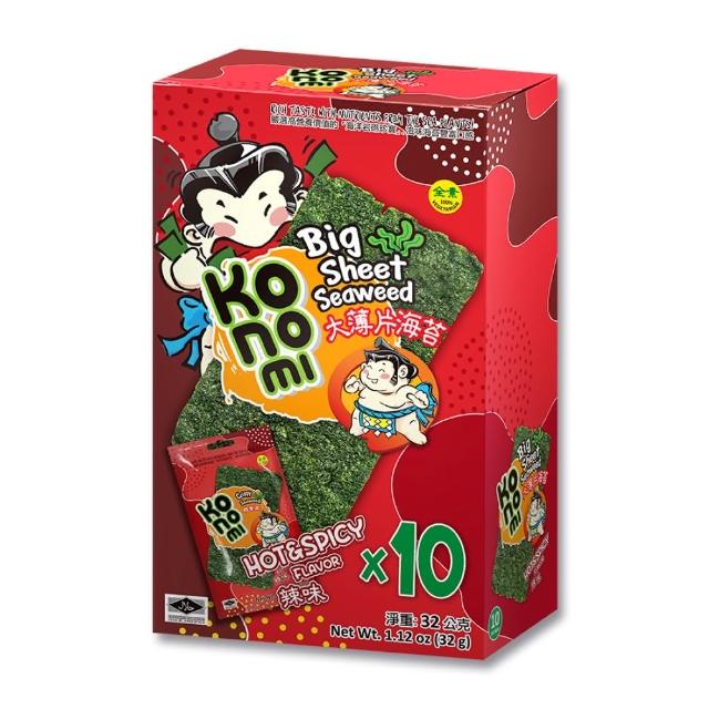 【KoNoMi 相撲手】大薄片海苔分享盒 原味/辣味(3.2g*10片入)