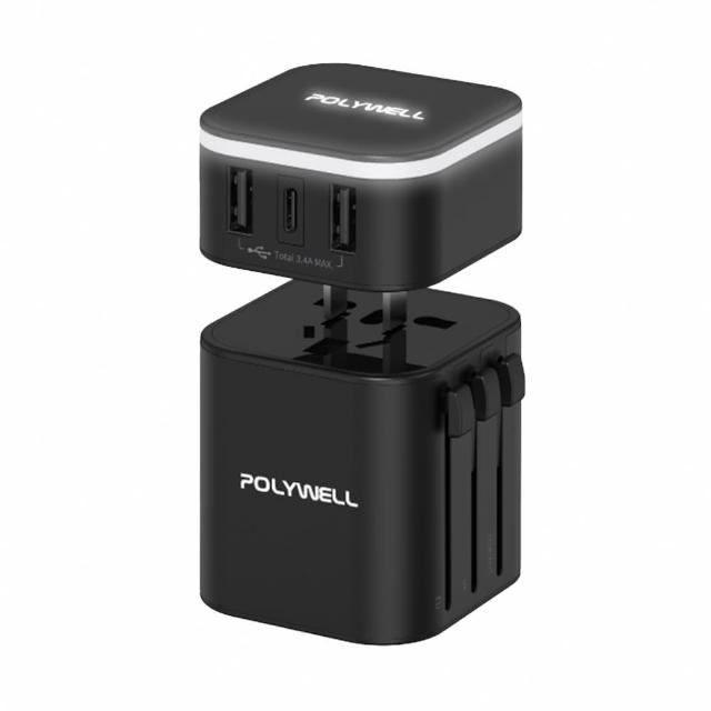 【POLYWELL】保固一年 多合一萬國轉接頭 100V~240V通用(旅行轉接頭 萬用轉接頭 旅用充電器)