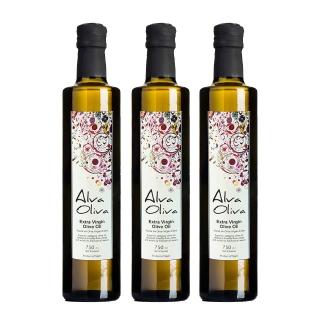 【Alva Oliva】艾娃橄欖 特級冷壓初榨橄欖油750mlx3瓶(可生飲/出廠酸價0.3)