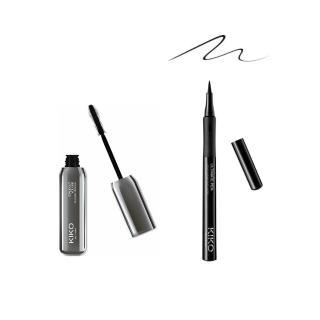 【KIKO MILANO】濃密睫毛精緻個性眼妝系列 2件組 睫毛膏＋眼線液筆(睫毛膏／眼影／眼線筆／眼妝／眼彩)