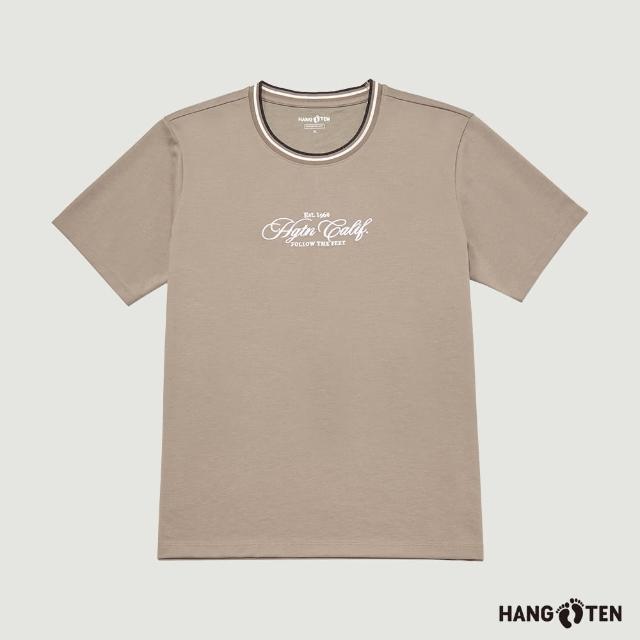 【Hang Ten】男裝-抗菌除臭領口織帶短袖T恤(多色選)