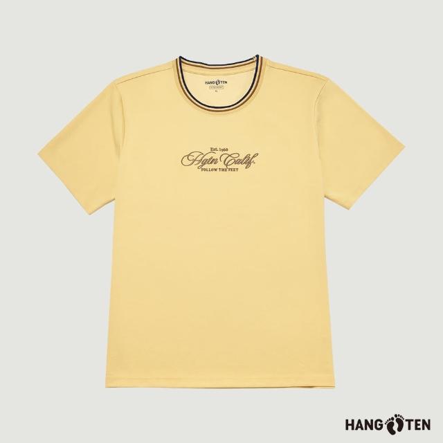 【Hang Ten】男裝-抗菌除臭領口織帶短袖T恤(多色選)