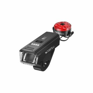 【微笑鯊】QXD400 感應強光自行車燈+尾燈 LED顯示(光控感應式 腳踏車燈 單車燈 單車前燈 尾燈 公路車燈)