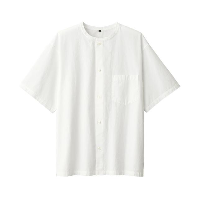 【MUJI 無印良品】男涼感無領短袖襯衫(共5色)