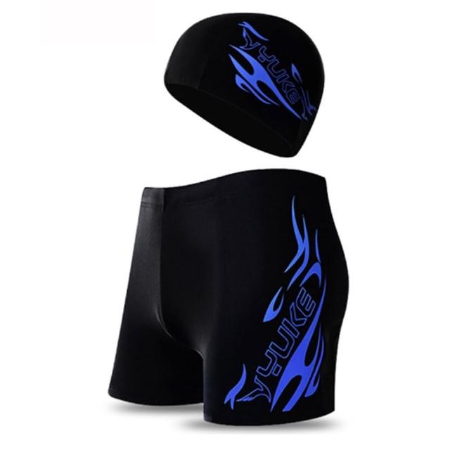 【SUNY】618限定 平角泳褲+泳帽兩件套 防水游泳裝備 沙灘褲 四角泳褲 泳帽 游泳泡湯短褲 游泳褲男