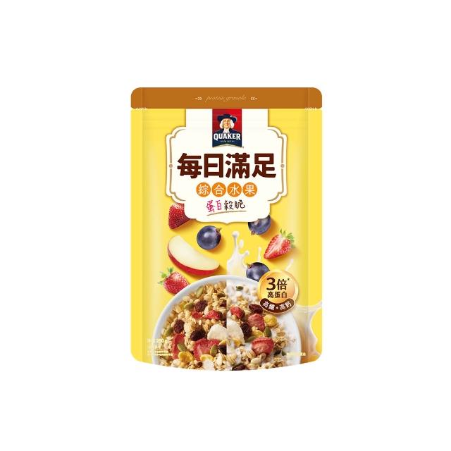 【QUAKER 桂格】每日滿足蛋白穀脆250g/袋-任選2袋(蜜香紅茶/海鹽焦糖/莓果派對/綜合水果/可可鮮莓)