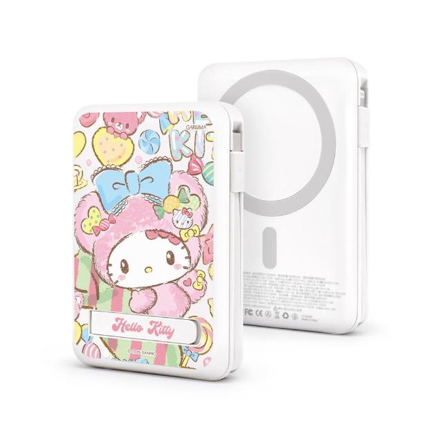 【GARMMA】五合一 IK-7CDW16 10000mAh 雙孔輸出/多功能/磁吸帶線行動電源 38.5Wh  三麗鷗家族(自帶線)