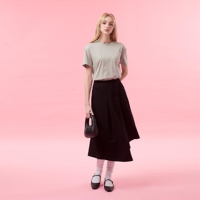 【ICHE 衣哲】Cop.Copine法式假兩件3D立體剪裁異素材拼接不規則造型洋裝