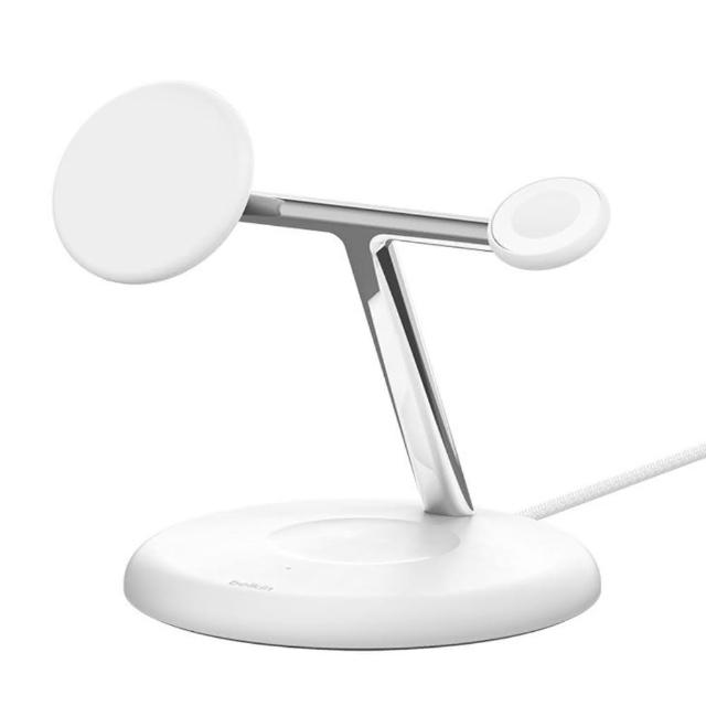 【BELKIN】BoostCharge Pro Qi2 3合1無線充電座 15W(WIZ023)